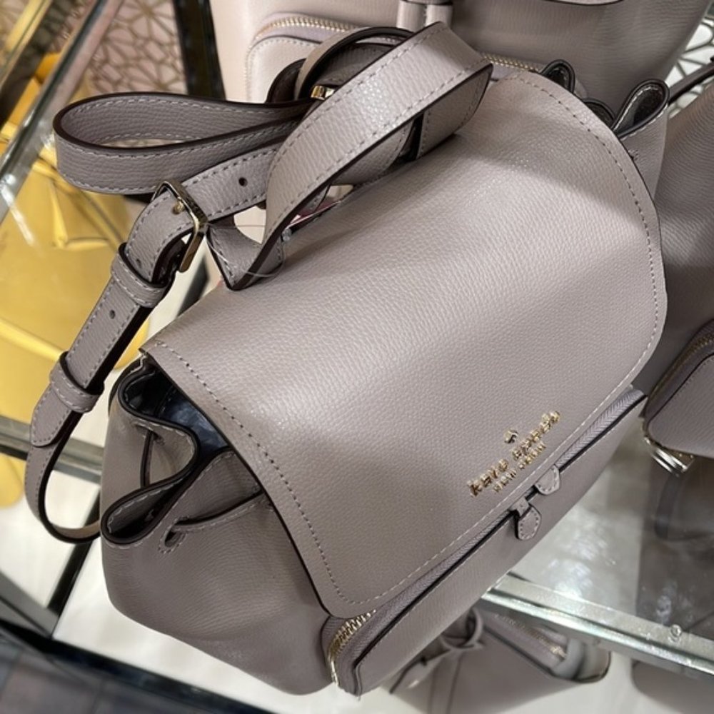 Kate Spade Darcy Flap Backpack Warm Taupe - Picture 6 of 16
